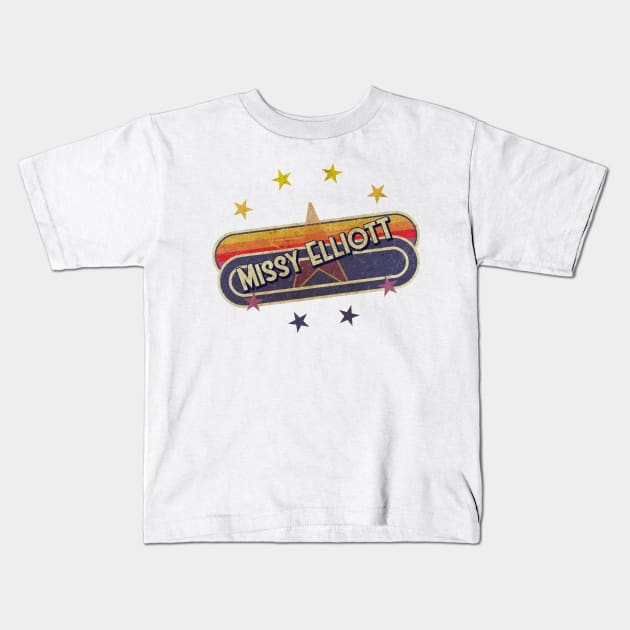 Missy Elliott ElaCuteOfficeGirl Vintage Kids T-Shirt by ElaCuteOfficeGirl Waving Hand